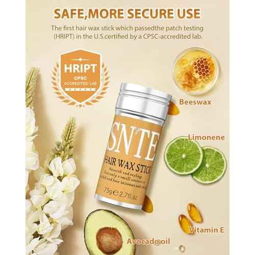 Hair Wax Stick - Slick Back Hair Brush Set 6Pcs, Wax Stick for Hair Flyaways, Bun Accessories, Non-greasy Styling Cream for Women, Kids & Teen Girls