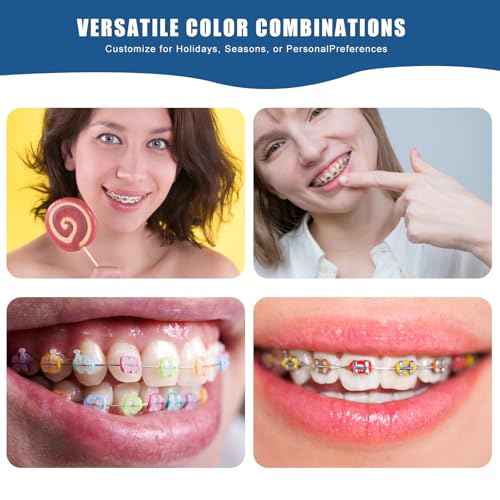 TTKBHHQ-Multi-Color Orthodontic Ligatures 2080 Pieces and DIY Tools, Braces Rubber Band Tool Set