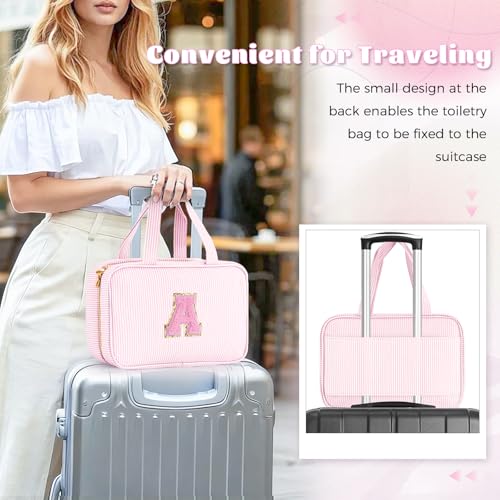 Personalized Initial Cosmetic Bag Set - Travel Makeup Organizer