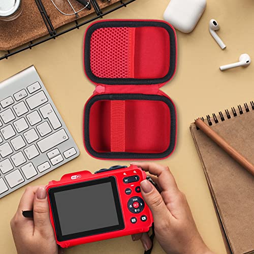 Aenllosi Hard Travel Case Compatible With Kodak PIXPRO WPZ2 Rugged Waterproof Digital Camera,Protective Case for Kodak Waterproof Video Camera(Red,Case Only)