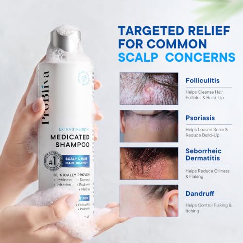 ProBliva Antifungal Shampoo for Dandruff & Scalp Treatment - Antifungal Shampoo with Zinc Pyrithione & Salicylic Acid - 8.4 fl oz