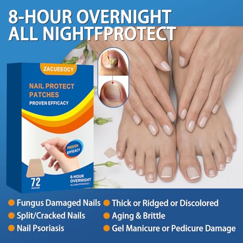 ZACUEEOCY 72-Count Fungal Nail Patches for Overnight Repair of Damaged Toenails