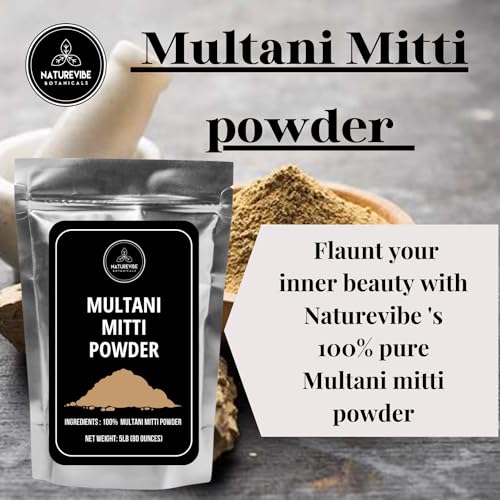 Naturevibe Botanicals Multani Mitti Powder 5lb Fullers Earth Powder | Face Mask And Skincare (80 Ounces)
