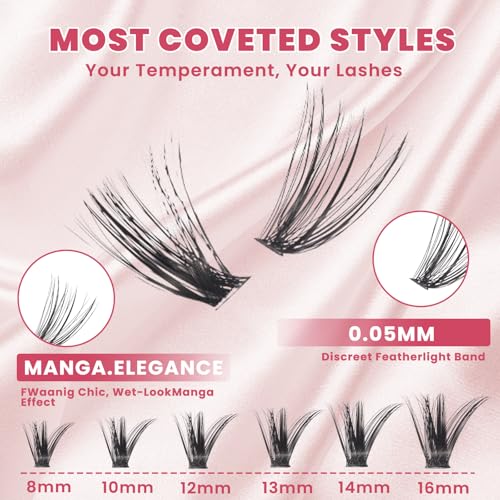False Eyelash Clusters Kit - 240PCS Fuller Wispy Lashes 8-16mm