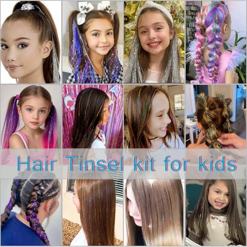 Dream Pink Hair Tinsel Kit, 1800 Strands with Tools