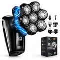 Head Shavers for Blad Men, 7D Floating Blades Electric Head Shaver, IPX7 Waterproof Wet Dry Bald Head Shaver, Magnetic Detachable Rechargable Head Shavers, Gifts for Man Male Father Husband