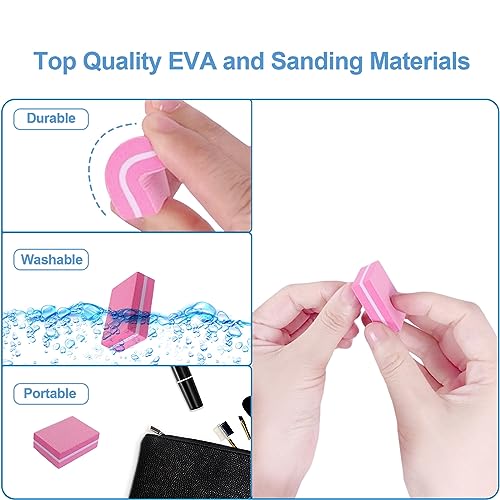 AhaTopia Mini Nail Buffers 180/240 Grit - 50 Pack for Acrylic & Natural Nails