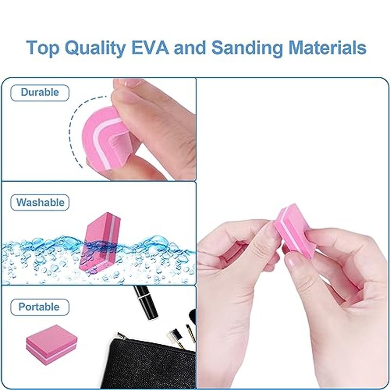 AhaTopia Mini Nail Buffers 180/240 Grit - 50 Pack for Acrylic & Natural Nails