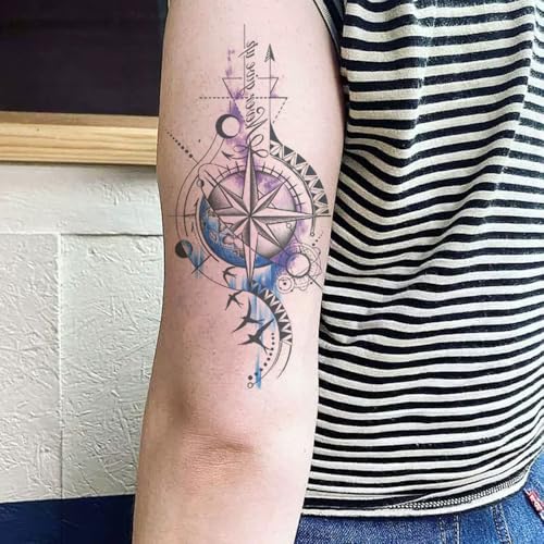 8 Sheet Temporary Tattoos for Men Women, Waterproof Fake Tattoo Stickers