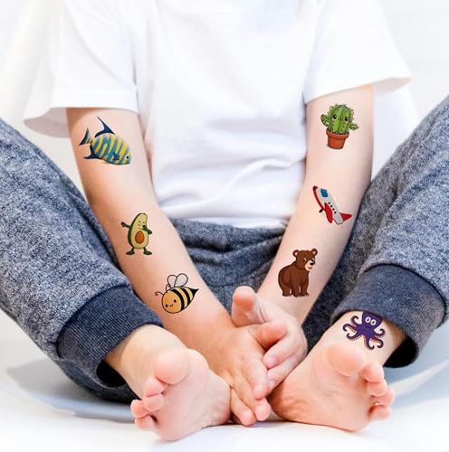 148 Temporary Tattoos for Kids - Mixed Styles Sheet Set