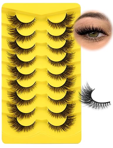 Fox Eye False Eyelashes - 9 Pairs Wispy Mink Lashes
