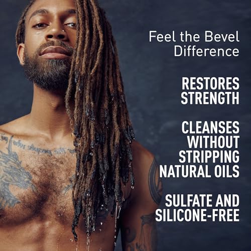 Bevel Shampoo for Men - Sulfate Free Shampoo for Textured Hair with Coconut Oil and Shea Butter, Detangles Coarse, Curly Hair, 12 Oz (Pack of 2)