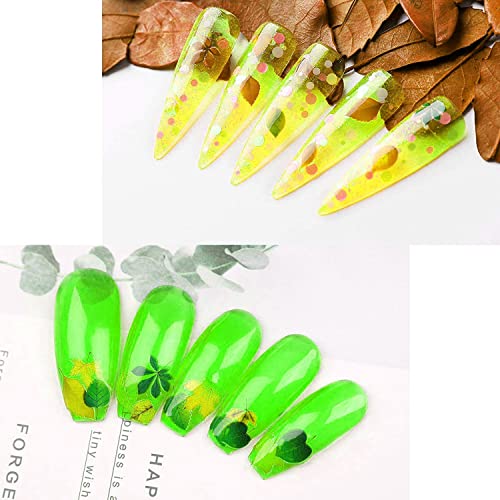 Vishine Jelly Crystal Gel Nail Polish Set Summer-6 Colors Neon Blue Green Yellow Orange Hot Pink Fuchsia Rainbow Neon Gel Polish Kit See Through Nail Trend Gel Nail Art Kit 8ml