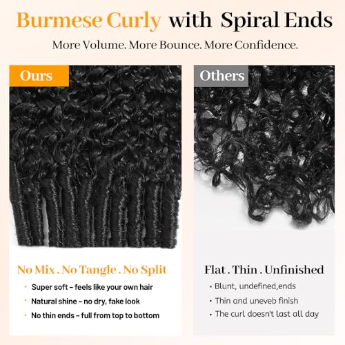 Burmese Curly Crochet Human Hair 20 inch - 100% Virgin