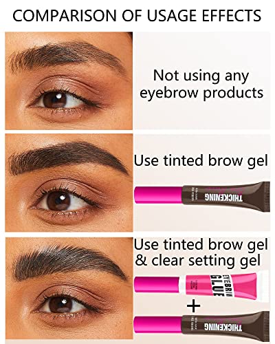 Brow Gel Kit - Thickening Eyebrow Mascara & Clear Setting Glue