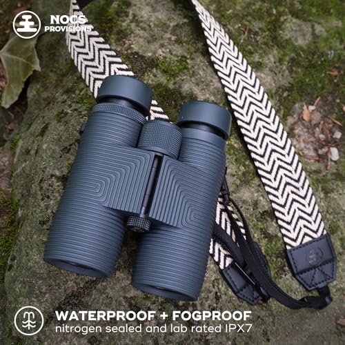 Nocs Provisions Pro Issue 10x42 Waterproof Binoculars, 10X Magnification, Phase Coated Bak4 Prism, Wide View Multi-Coated Lenses for Bird Watching, Wildlife Viewing & Stargazing - Talus Gray