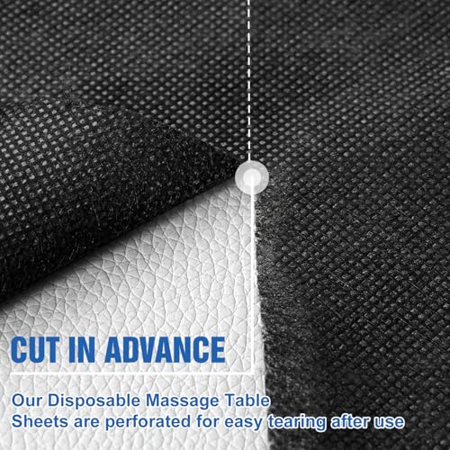 Disposable Bed Sheets 31" x 71" Massage Table Covers Non Woven Fabric Massage Bed Sheets Breathable Bed Cover for Spa Massage Beauty Tattoos Waxing Table (Black-50Pcs)