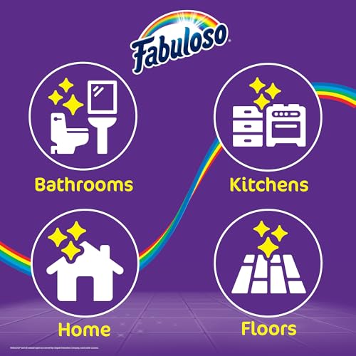 Fabuloso Tile Brush with Spot Scrubber - 11 Inch Bathroom Cleaning Tool - White & Purple