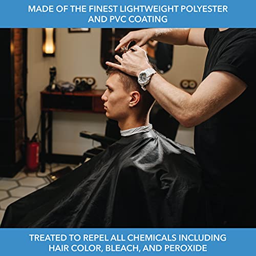 ForPro Professional Poly Chemical Cape 58" Black Salon Styling
