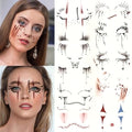 10 sheets Halloween Temporary Face Tattoo Stickers Horror Spider Heart Scar Women Adults Makeup Art Decorations Accessories Day of The Dead Party Props