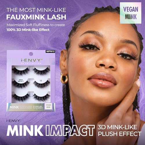 I-ENVY Mink Impact 3D Vegan Lashes Multipack (12 Pairs)