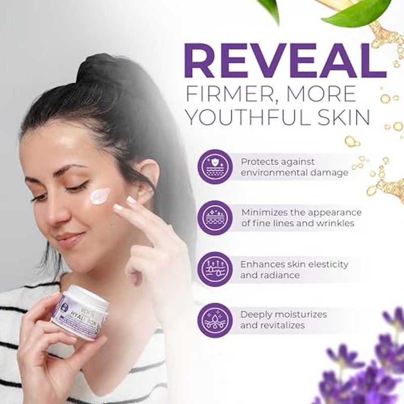 Hyaluron Anti-Wrinkle Cream with Licorice Extract - for Mature Skin (Age 60+) - Intensive Natural Cream for Day & Night With UV Filters