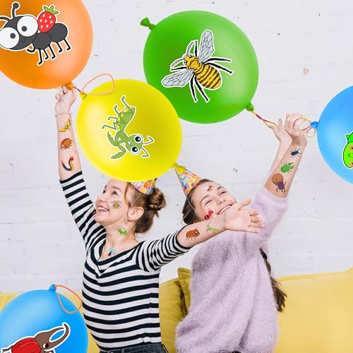 Bug Party Favors Set - 24 Punch Balloons & 48 Tattoos