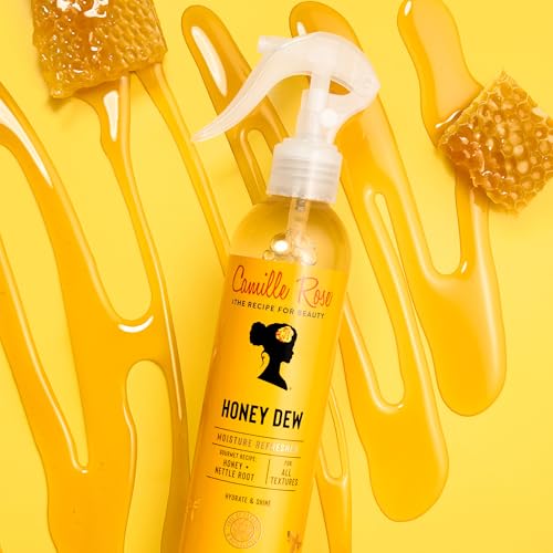 Camille Rose Curl and Detangler Spray ? Liquid Moisture Refresher Spray with Honey, Nettle and Rice Water, Sweet Dew Scent, 8 FL Oz