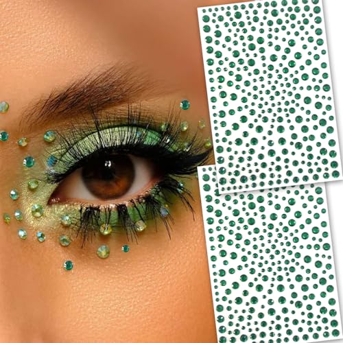 Green Crystal Face Gems - 700pcs Self Adhesive Rhinestones
