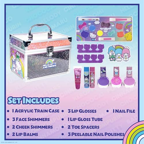 Hello Kitty Train Case Makeup Set for Girls, Ages 3+