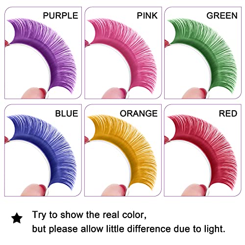 Colored Eyelash Extensions Purple Easy Fan Volume Lashes D-0.07-15 Color Lashes Easy Fan Lashes Mixed Lash Tray C D Curl Volume Lash Extensions Salon Use by B&Q LASH (Purple-D-0.07,15 mm)