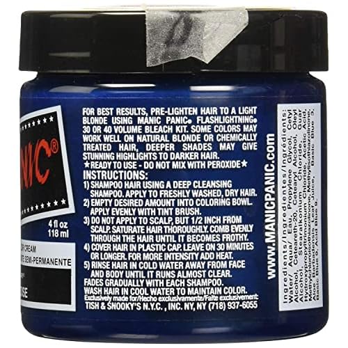 MANIC PANIC Classic Atomic Turquoise Semi Permanent Hair Color - Neon Aqua Blue Hair Dye for Women & Men That Lasts 4-6 Weeks - Vegan, Ammonia & Cruelty-Free - Create & Mix Custom Shades (4oz / 2pk)