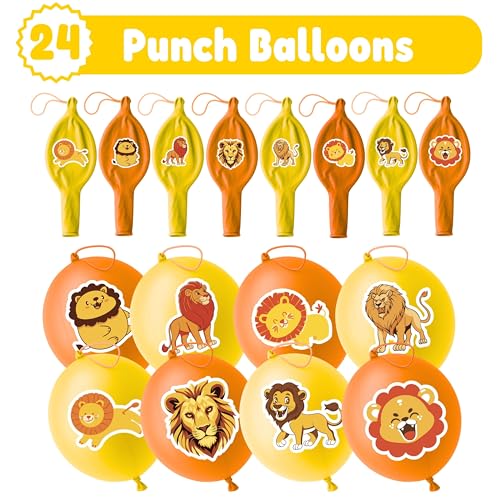 Lion Party Favors Kit - 48 Tattoos & 24 Punch Balloons