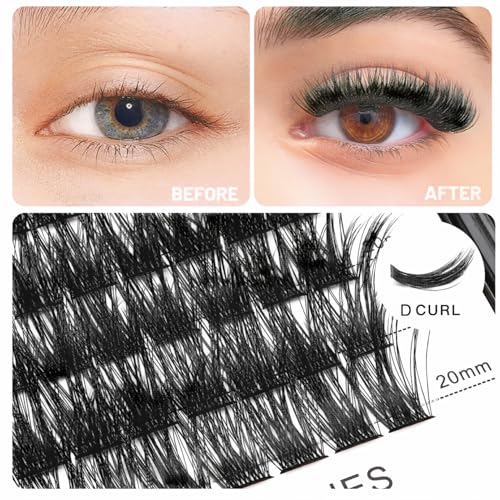 Vayator 120pcs D Curl Cluster Eyelash Extensions - Professional Lash