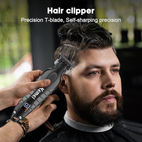 KEMEI Professional Hair Clipper for Men,Cordless Rechargeable Hair Clipper, Clipper and Trimmer for Hair Cutting, Haircut Clipper, Gift for Men
