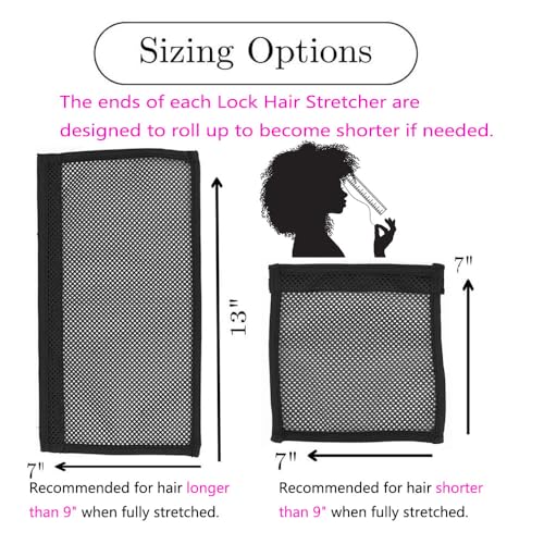 Curly Hair Stretcher Mesh Net to Prevent Shrinkage - 13 Inch (2 Pack)
