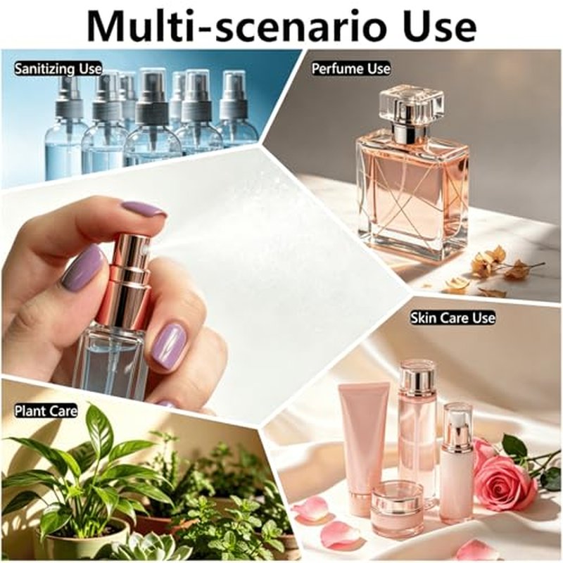 10ml Refillable Glass Perfume Atomizers - 6 Pack Travel Spray Bottles