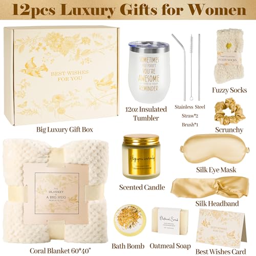 Gift Basket for Women, Get Well Soon Gifts for Women, Feel Better After Surgery Self Care Package, Thinking of You Relaxing Luxury Spa Gift Box