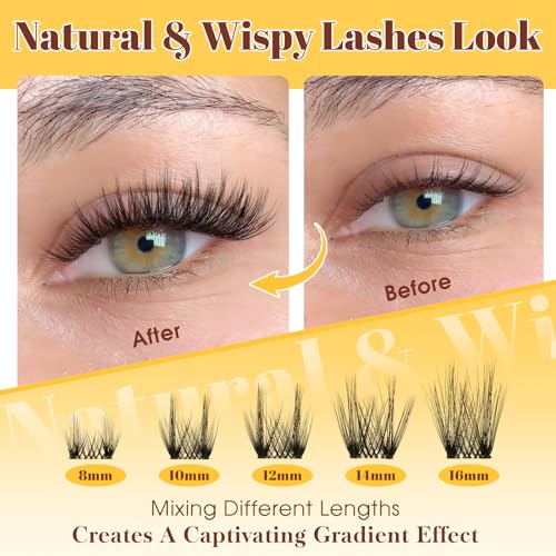QUEWEL Lash Clusters Kit 0.03mm Ultra-Fine Band 120PCS