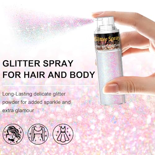 Hair and Body Glitter Spray - Ultra Fine Holographic Sparkle
