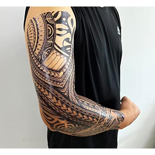 15 Sheets Tempoary Tattoo Sleeves for Men Women - 5 Full Arm Tattoo Sleeves & 10 Half Arm Tattoo Stickers- Realistic Temporary Tattoos for Halloween, Cosplay, and Parties