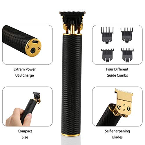 Cordless Hair Clipper Kit with 4 Guide Combs - Rechargeable