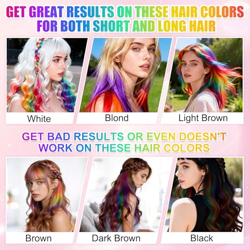 8-Color Hair Chalk Comb Set - Washable Temporary Hair Dye