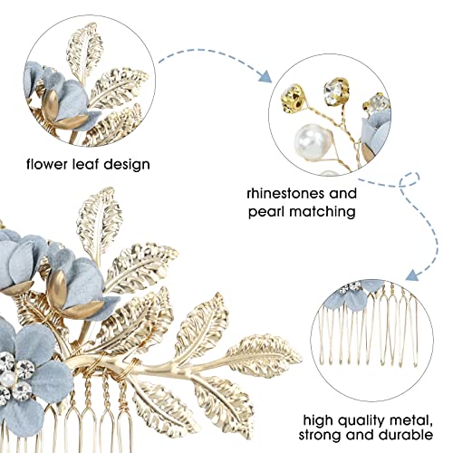 inSowni 20-Piece Dusty Blue Bridal Hair Comb & Pin Set