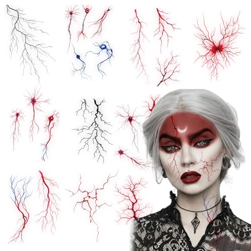 Blood Vessel Temporary Tattoo Stickers - 10 Sheets Halloween