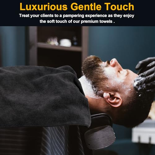 UNIMADE Salon Towels 24 Pack, 16x29 Microfiber Black
