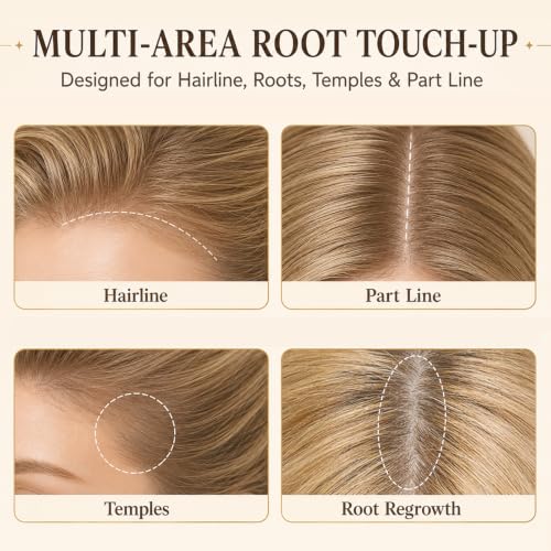 Root Touch Up Powder 3 Colors Blonde Hair Cover with Brush