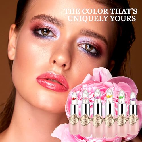 6PCS Color Changing Flower Jelly Lipstick Set - Waterproof