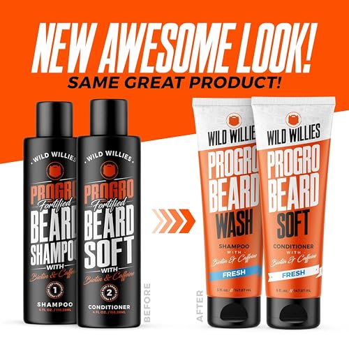 Wild Willies Beard Conditioner for Men - with Biotin & Caffeine for Soft, Healthy Growth - Made in USA - Now Larger at 5 oz Tube at Same Price - Great Beard Softener for Men Coarse Hair
