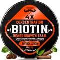 Biotin Beard Growth Balm for Men ? Conditioning Balm with Castor, Shea & Jojoba Oils to Condition, Soften & Thicken Facial Hair ? Non-Greasy, Sandalwood Scent ? 2 oz Grooming Kit